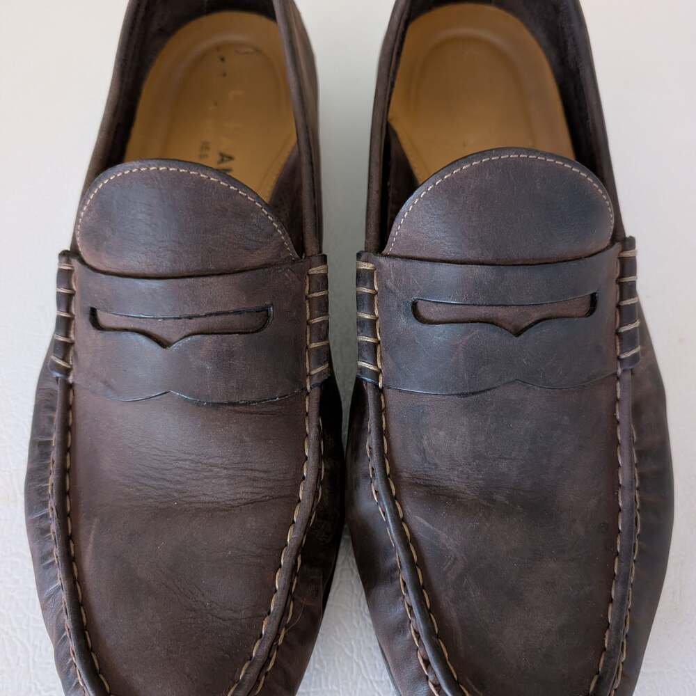 Cole Haan Men's Brown Leather Slip-On Penny Loafers